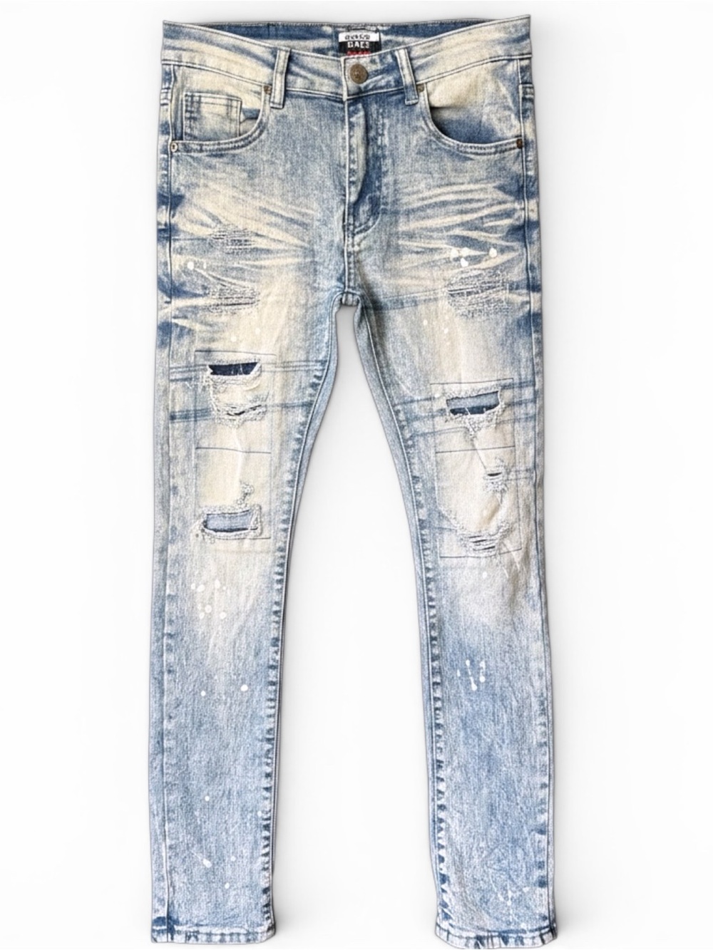 Rock Salt Boys Distressed Skinny Jeans Size 14 Acid Wash Like New